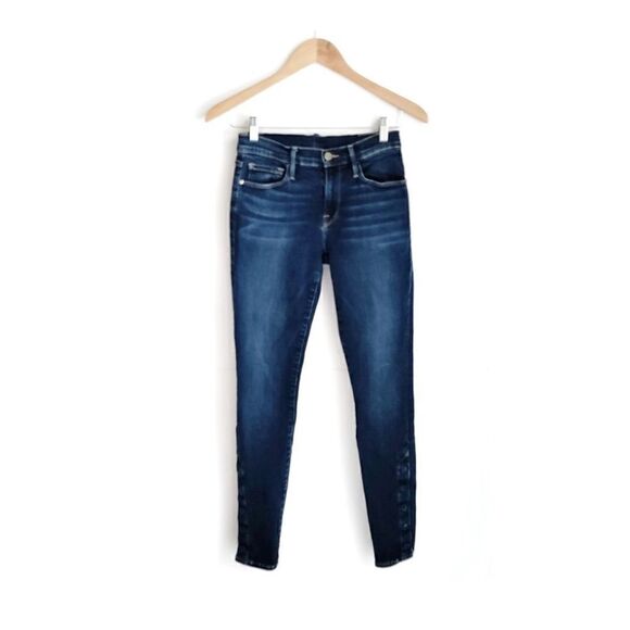 FRAME LE SKINNY DE JEANNE SNAP AWAY JEANS MARTHA WASH SZ 24 READ DESCRIPTION - Picture 3 of 11